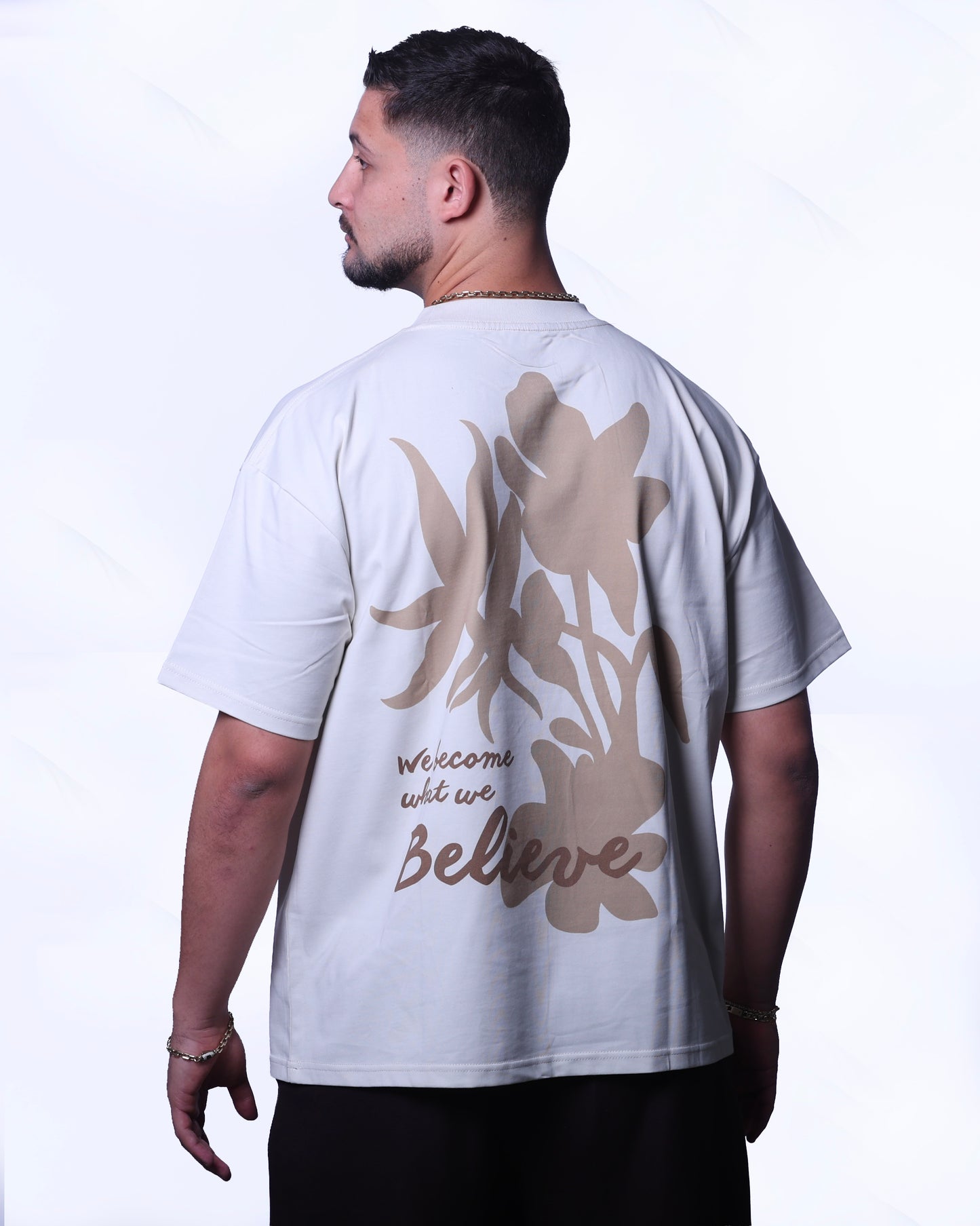 Believe - Semi Oversized Off White Tee