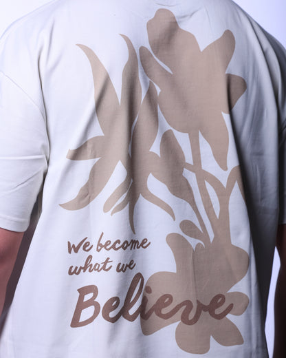 Believe - Semi Oversized Off White Tee