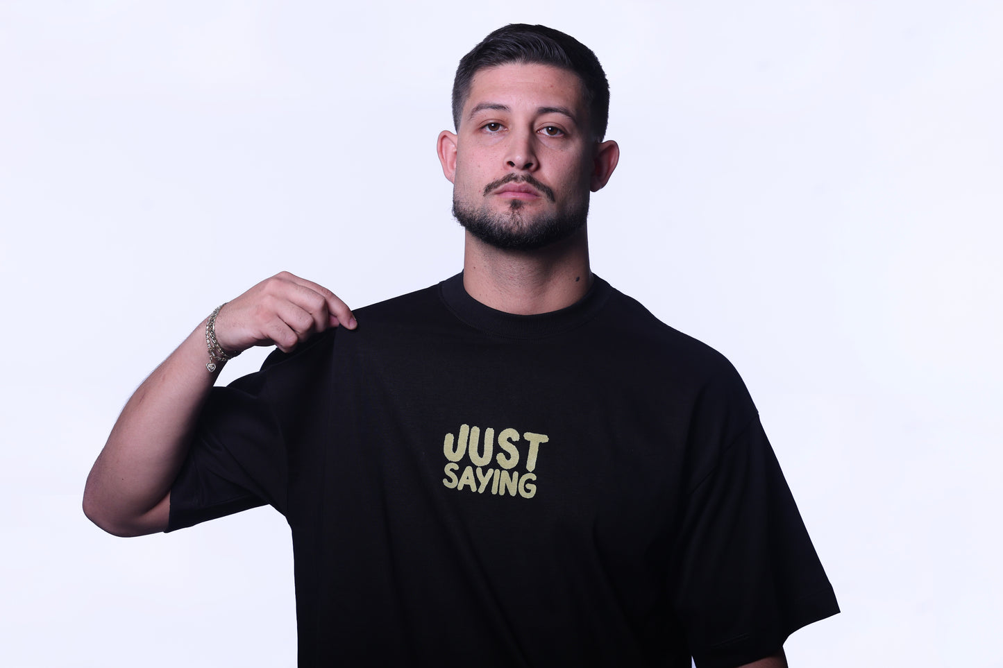Just Saying - Basic Black Oversize Tee