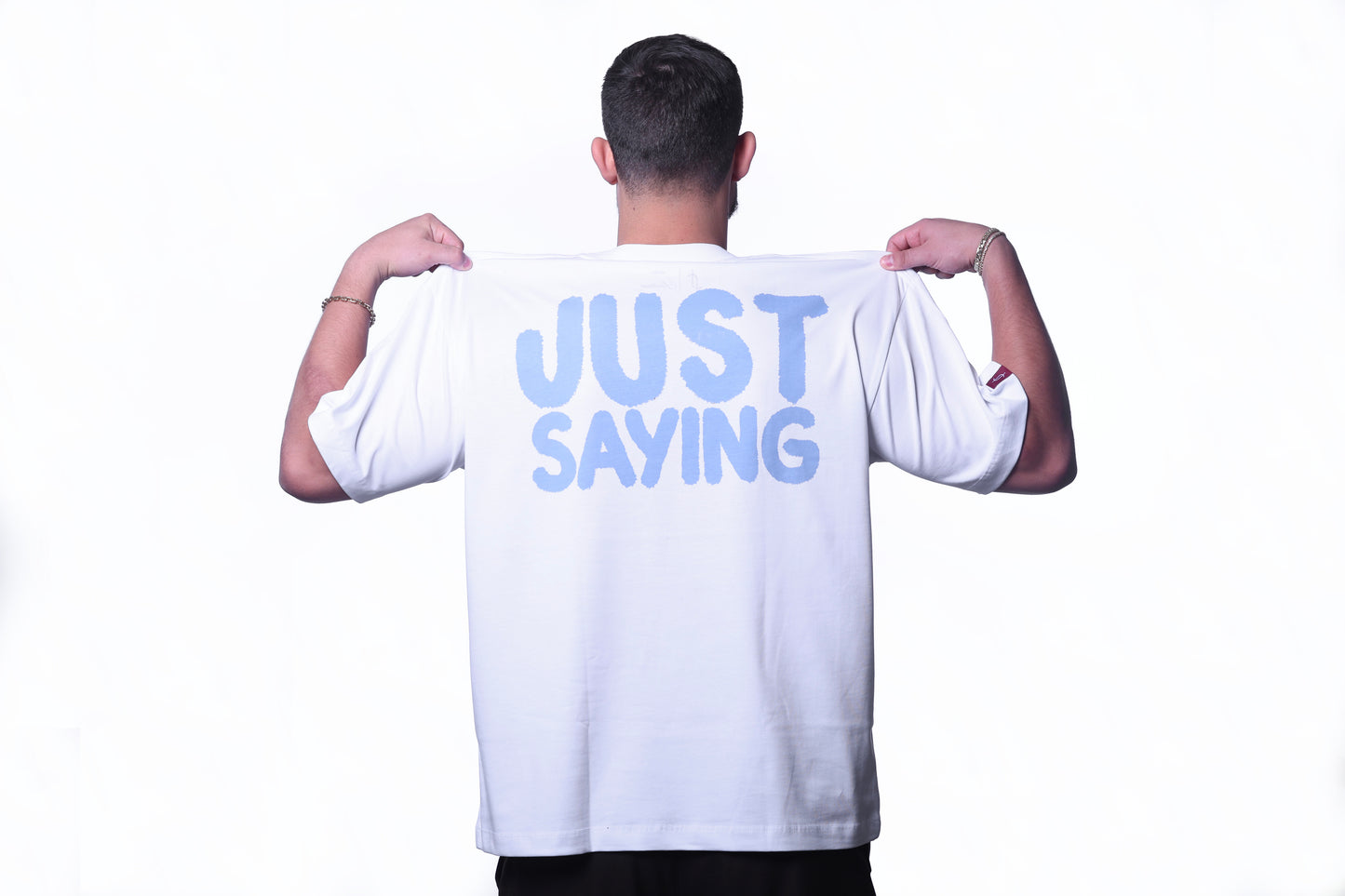 Just Saying - Basic White Oversize Tee
