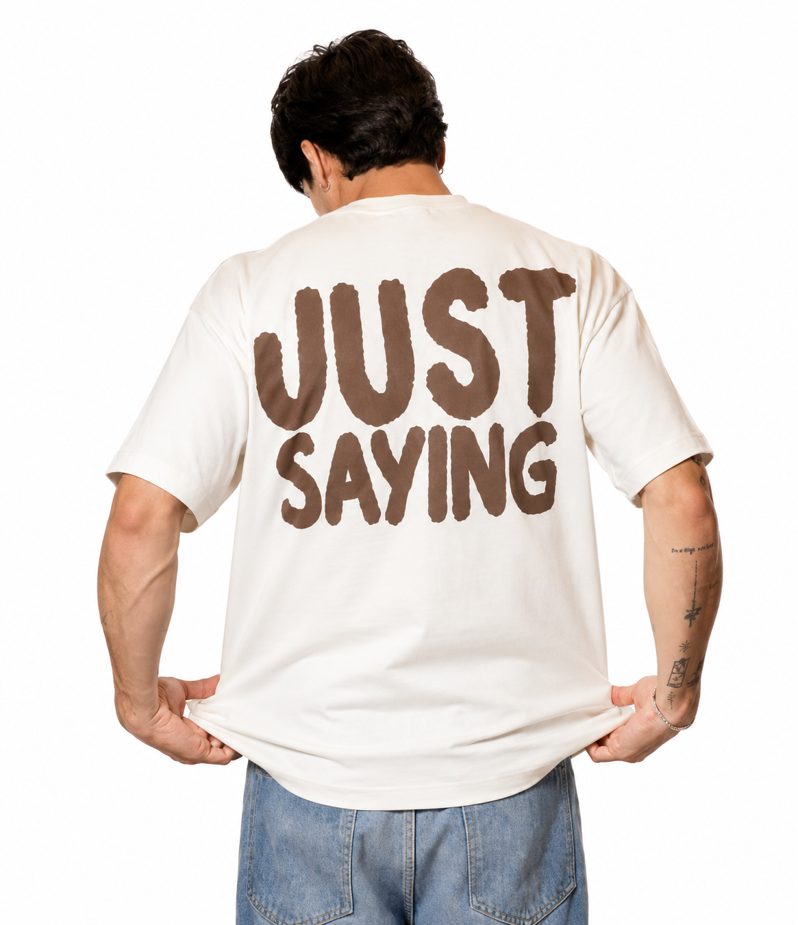Just Saying - Basic Off-white Oversize Tee